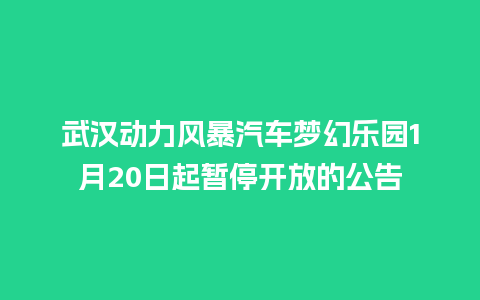 武汉动力风暴汽车梦幻乐园1月20日起暂停开放的公告