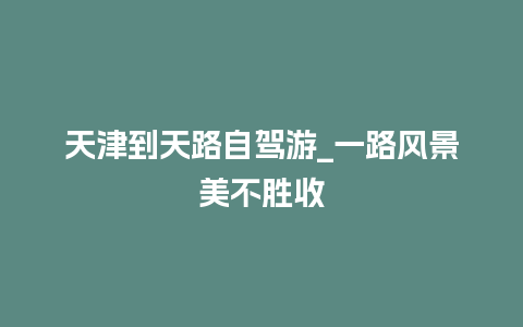 天津到天路自驾游_一路风景美不胜收