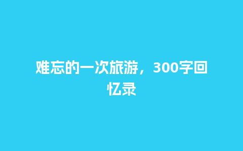 难忘的一次旅游，300字回忆录