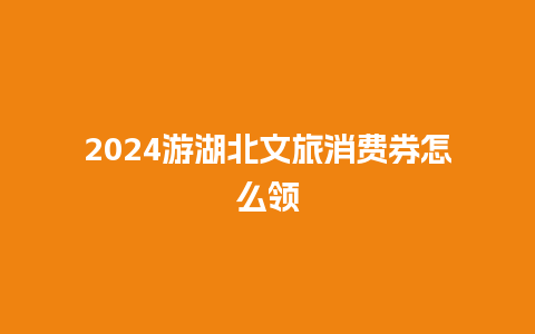 2024游湖北文旅消费券怎么领