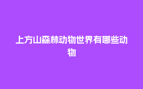 上方山森林动物世界有哪些动物