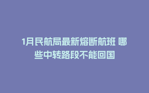 1月民航局最新熔断航班 哪些中转路段不能回国