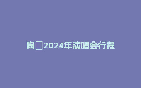 陶喆2024年演唱会行程