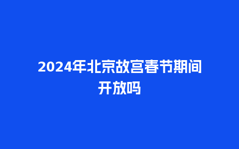 2024年北京故宫春节期间开放吗