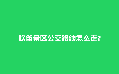 吹笛景区公交路线怎么走?