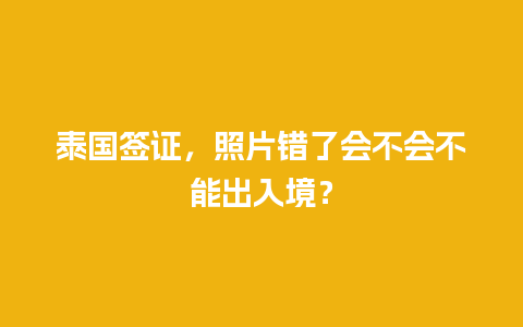 泰国签证，照片错了会不会不能出入境？