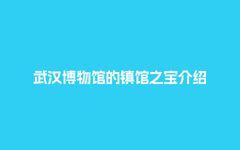 武汉博物馆的镇馆之宝介绍