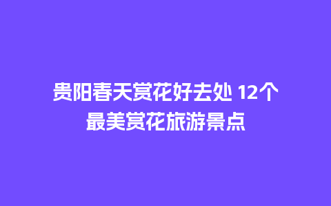 贵阳春天赏花好去处 12个最美赏花旅游景点