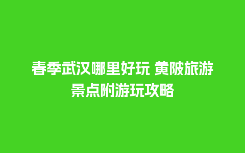 春季武汉哪里好玩 黄陂旅游景点附游玩攻略