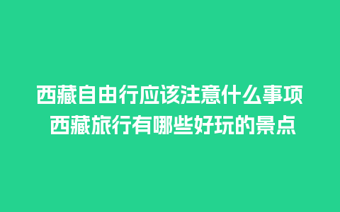 西藏自由行应该注意什么事项 西藏旅行有哪些好玩的景点