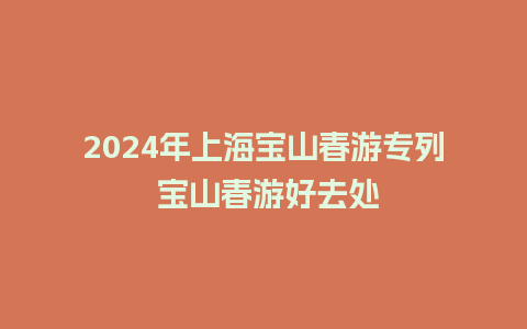 2024年上海宝山春游专列 宝山春游好去处