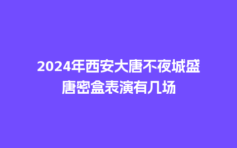 2024年西安大唐不夜城盛唐密盒表演有几场