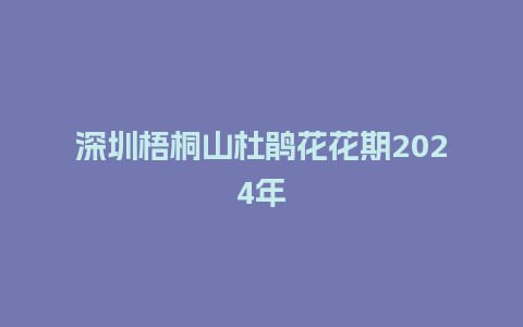 深圳梧桐山杜鹃花花期2024年