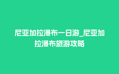 尼亚加拉瀑布一日游_尼亚加拉瀑布旅游攻略