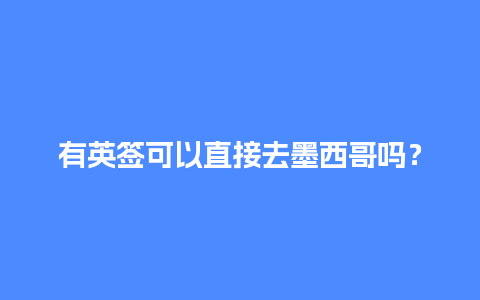 有英签可以直接去墨西哥吗？