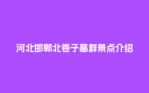 河北邯郸北卷子墓群景点介绍