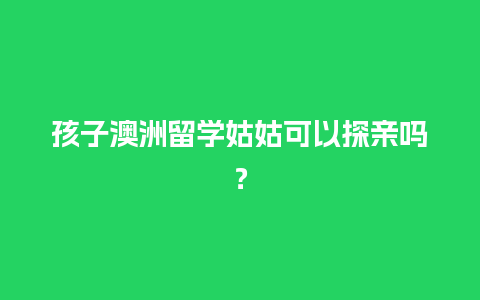 孩子澳洲留学姑姑可以探亲吗？