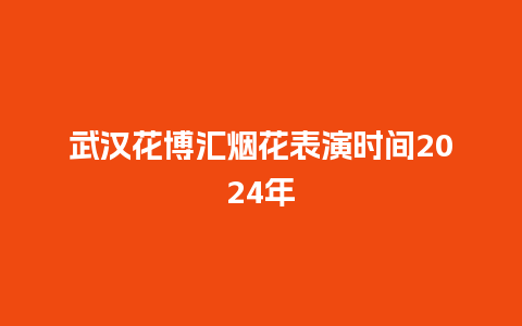 武汉花博汇烟花表演时间2024年