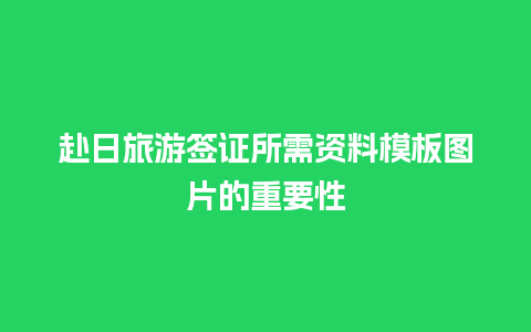 赴日旅游签证所需资料模板图片的重要性