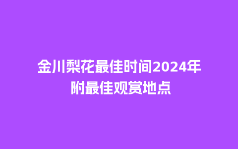 金川梨花最佳时间2024年 附最佳观赏地点