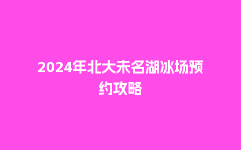 2024年北大未名湖冰场预约攻略