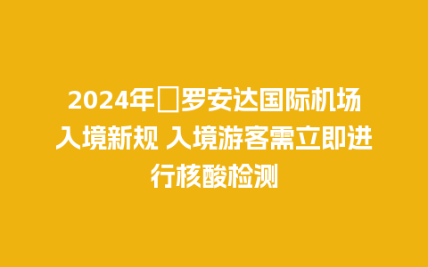 2024年​罗安达国际机场入境新规 入境游客需立即进行核酸检测