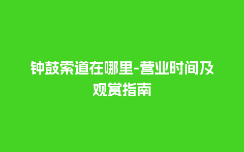 钟鼓索道在哪里-营业时间及观赏指南