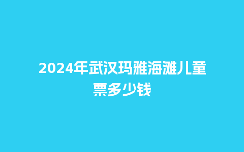 2024年武汉玛雅海滩儿童票多少钱