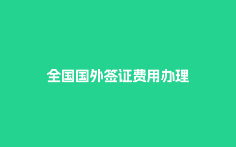 全国国外签证费用办理