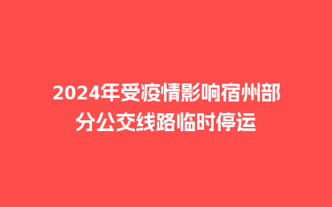 2024年受疫情影响宿州部分公交线路临时停运