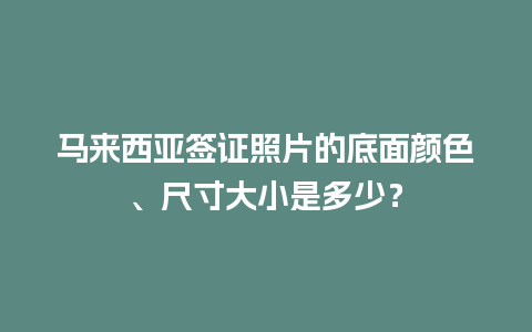 马来西亚签证照片的底面颜色、尺寸大小是多少？