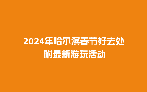 2024年哈尔滨春节好去处 附最新游玩活动