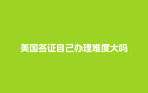 美国签证自己办理难度大吗