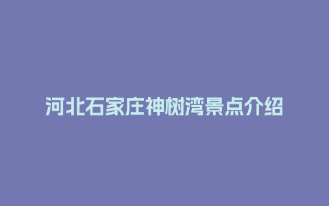 河北石家庄神树湾景点介绍