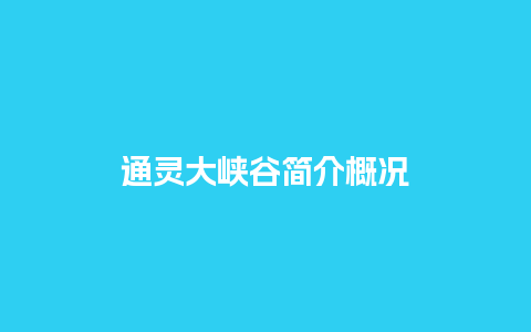 通灵大峡谷简介概况