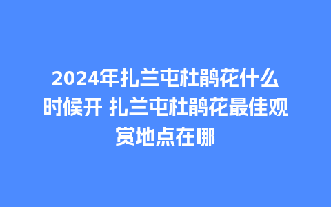 2024年扎兰屯杜鹃花什么时候开 扎兰屯杜鹃花最佳观赏地点在哪