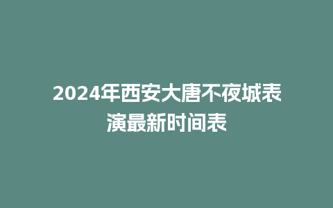 2024年西安大唐不夜城表演最新时间表