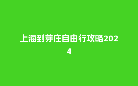 上海到芽庄自由行攻略2024