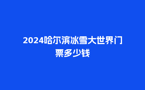 2024哈尔滨冰雪大世界门票多少钱