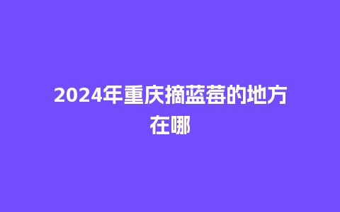 2024年重庆摘蓝莓的地方在哪