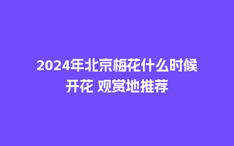 2024年北京梅花什么时候开花 观赏地推荐