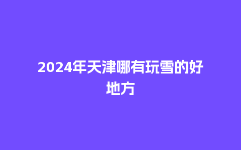 2024年天津哪有玩雪的好地方