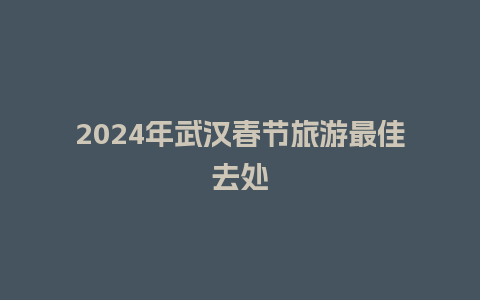 2024年武汉春节旅游最佳去处