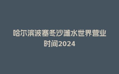 哈尔滨波塞冬沙滩水世界营业时间2024