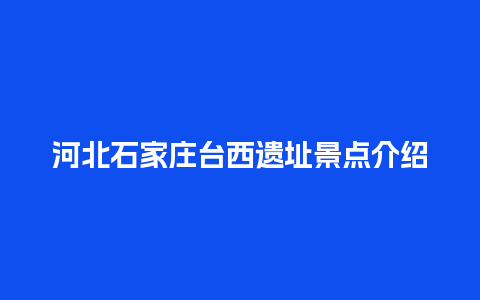 河北石家庄台西遗址景点介绍