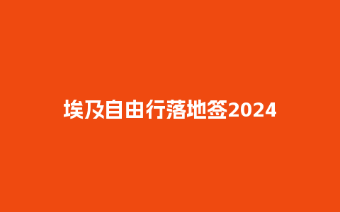 埃及自由行落地签2024