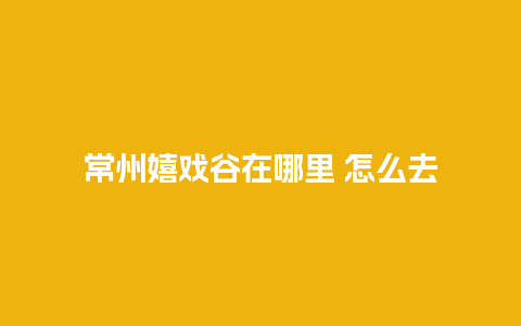 常州嬉戏谷在哪里 怎么去