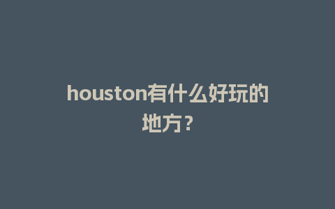 houston有什么好玩的地方？