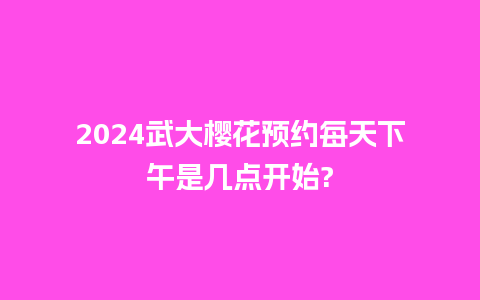 2024武大樱花预约每天下午是几点开始?