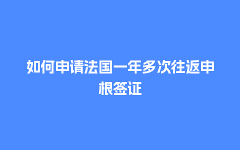 如何申请法国一年多次往返申根签证